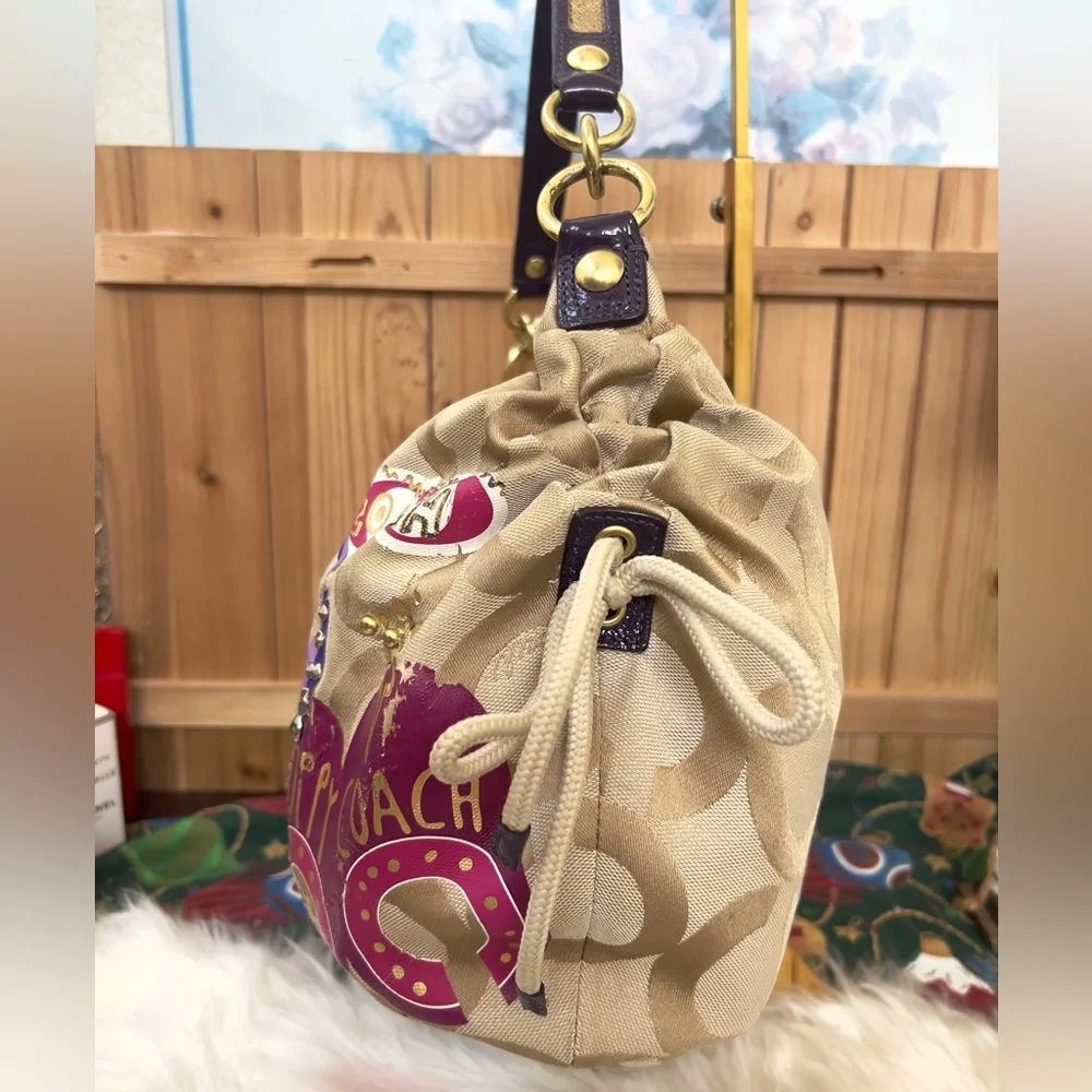 💜Coach Poppy Multicolor Signature Hobo Bag - Picture 9 of 16